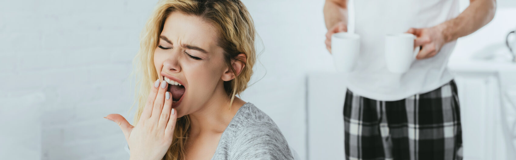 woman yawning